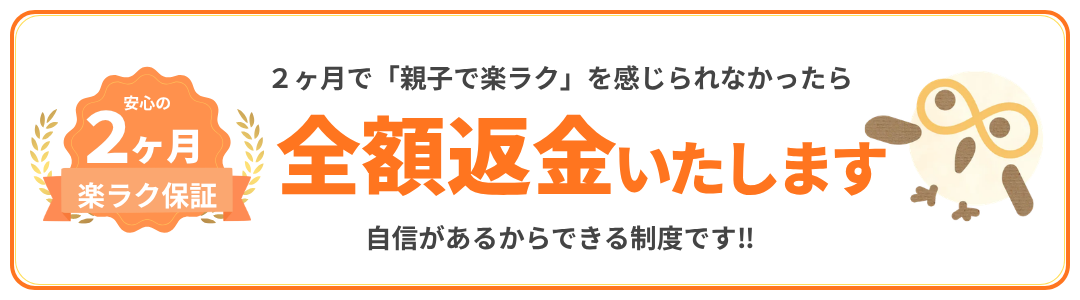 2ヶ月間の全額返金保証 楽ラク保証